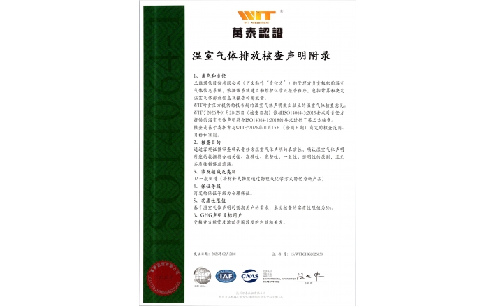 温室气体排放核查申明附录